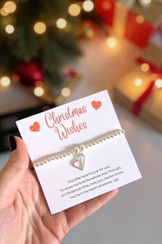 Christmas Wishes Silver Plated Heart Bracelet, 2 of 8