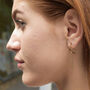 Lightning Bolt Gold Plated Silver Stud Hoop Earrings, thumbnail 4 of 5
