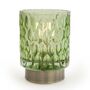 Green Embossed Glass And Brushed Gold Table Lamp, thumbnail 4 of 5