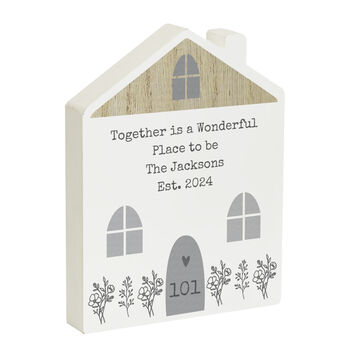 Personalised Grey Wooden House Ornament, 5 of 5