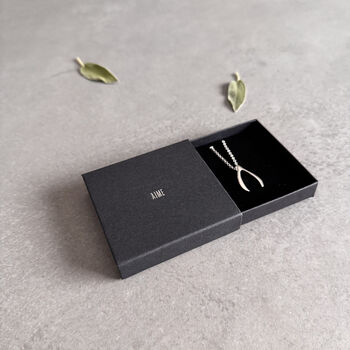 Lucky Wishbone Sterling Silver Necklace, 2 of 2