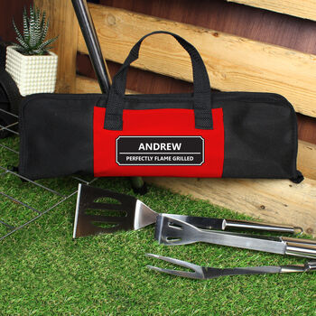 Personalised Stainless Steel Bbq Tools Kit, 4 of 9