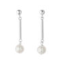 Sterling Silver Drop Earrings With Pearl, thumbnail 3 of 4