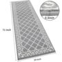 Border Grey Geometry Long Runner Rug, thumbnail 7 of 7