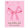 Personalised Happy Birthday Kids Fluffy Pink Teddy Bear Ring, thumbnail 7 of 7