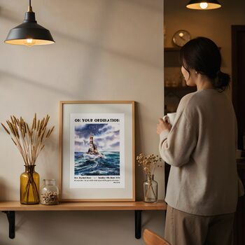 Personalised Ordination Lighthouse Print, Ordination Gift, 3 of 9