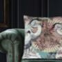 Sakura Sunshade Japanese Parasoles With Crane Birds Luxury Velvet Square Cushion, thumbnail 3 of 6