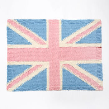 Union Jack Blanket Pastel Intermediate Knitting Kit, 6 of 12