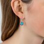 Simple Molten Sterling Silver Blue Opal Drop Earrings, thumbnail 3 of 7