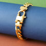 Gold Plated Bronze Cuban Chain Bracelet, thumbnail 2 of 5