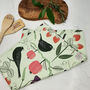 Fruits And Birds Cotton Tea Towel, thumbnail 1 of 7