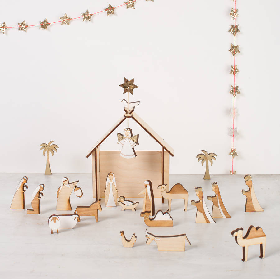 Wooden Nativity Scene Advent Calendar By Little Baby Company 