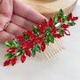 Christmas Green And Red Hair Comb, thumbnail 3 of 3