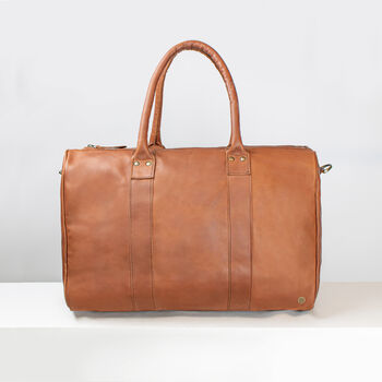 Personalised Leather Cortes Compact Weekender Holdall, 2 of 10