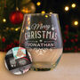 Christmas Holly And Snowflake Stemless Glass With Chocolate Tree And Coaster Gift Boxed Set, thumbnail 1 of 7