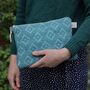 Handwoven Clutch Bag Geometric Diamond Design, thumbnail 1 of 9