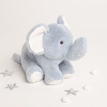 Gift Boxed Blue Soft Plush Elephant Toy, 3 of 4