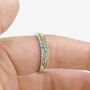 Emerald Green Ombre Half Eternity Ring Sterling Silver, thumbnail 6 of 11