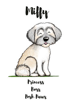 Havanese Personalised Name And Personality Dog Print, 2 of 2