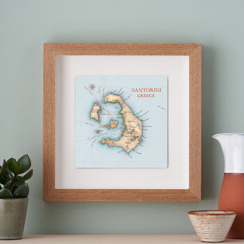 Personalised Santorini Map Print Wall Art, 3 of 5
