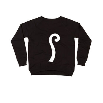 'Cat Face And Tail' Halloween Unisex Sweatshirt Jumper, 10 of 12