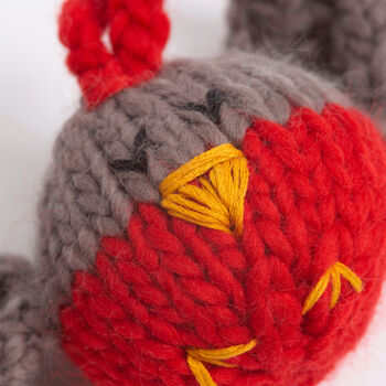 Reindeer And Robin Baubles Knitting Kit, 6 of 12