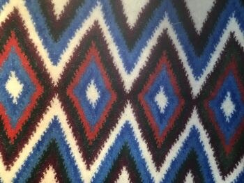 Blue Patchwork Hand Woven Wool Rug, 2 of 9