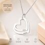 Personalised Double Hearts Pendant Engraved Necklace, thumbnail 3 of 10