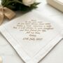 Mother Of The Bride Linen Wedding Handkerchief, thumbnail 3 of 5