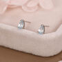 Genuine Swiss Blue Topaz Crystal Droplet Stud Earrings In Sterling Silver, thumbnail 1 of 12
