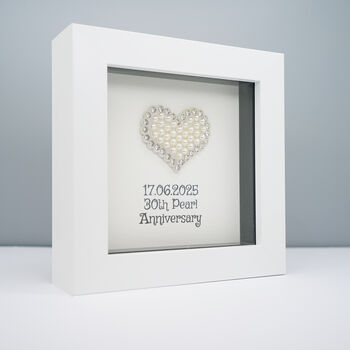 Personalised 30th Pearl Anniversary Heart Frame Gift, 3 of 5