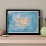 Framed And Personalised Iceland Map Print, thumbnail 1 of 4