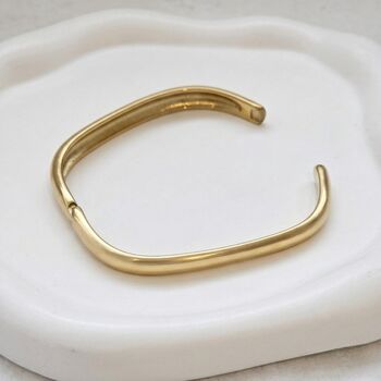 Square Gold Bangle Non Tarnish Waterproof, 7 of 10
