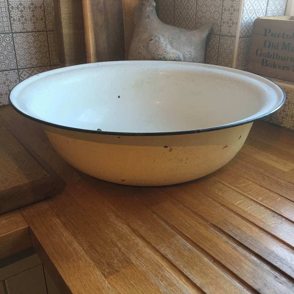 Vintage Giant Enamel Bowl By RW NORFOLK