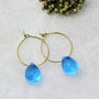 Clear Smooth Glass Drop Hoop Earrings, thumbnail 4 of 8