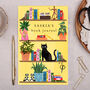 Personalised Notebook With Cat On Bookcase Yellow, thumbnail 1 of 4