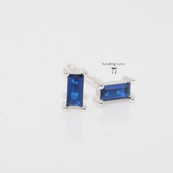 Sapphire Gem Every Day Stud Earrings, 3 of 5