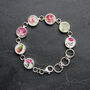 Vintage Pottery Shard Rose Flower Bracelet, thumbnail 2 of 5