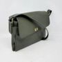 Multi Compartment Womens Leather Handbag Shoulder Bag In Khaki Green, thumbnail 1 of 8