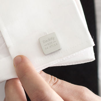 Dad Est. Year Personalised Square Cufflinks, 4 of 11