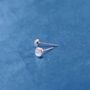 Silver Moonstone Stud Earrings, Small Minimalistic Studs, thumbnail 3 of 7