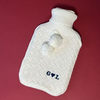 Personalised Heart Initials Hot Water Bottle, 2 of 3