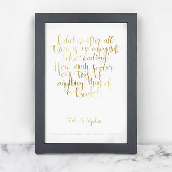 Foil Calligraphy 'I Declare' Book Lover Print, 2 of 3