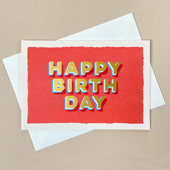 Eight Colour Block 3D Happy Birthday Card Box Set, 9 of 10