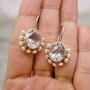 Clear Quartz, Pearl Silver Earrings, thumbnail 4 of 12