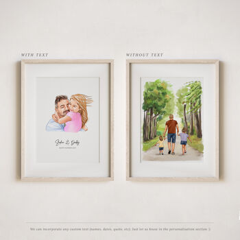 Personalised First Father's Day Print, New Dad Watercolour Portrait Gift, 5 of 10