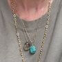 Lella Blue Howlite Stone Bead Plated Chain Necklace, thumbnail 2 of 3