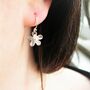 Silver Little Flower Earrings, thumbnail 2 of 6