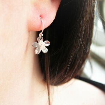 Silver Little Flower Earrings, 2 of 6