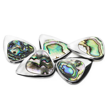 Titanium And Green Abalone Guitar Pick + Gift Box, 6 of 8